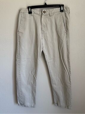 Men’s 32x30 Khaki Calvin Klein Preppy Office Formal Body Fit Straight Leg Pants
